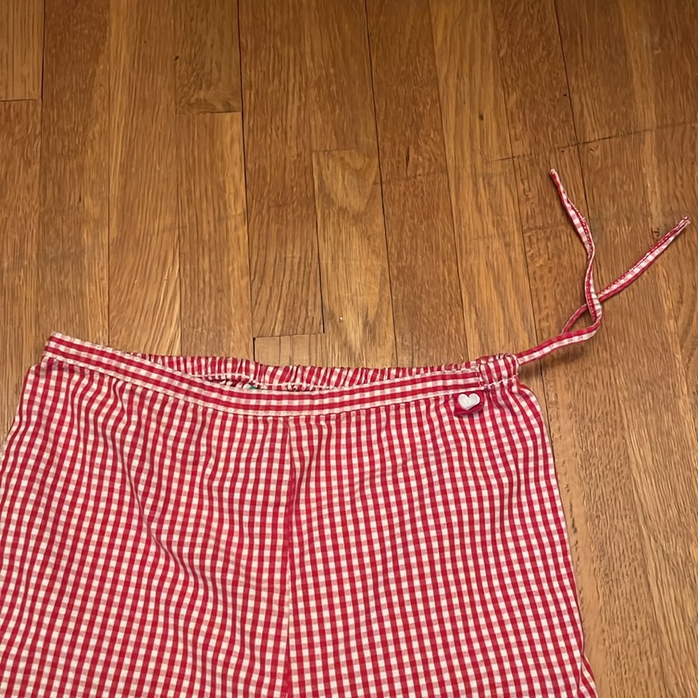 Gymboree Vintage Red Gingham Pants with Floral Detail - Picture 3 of 5